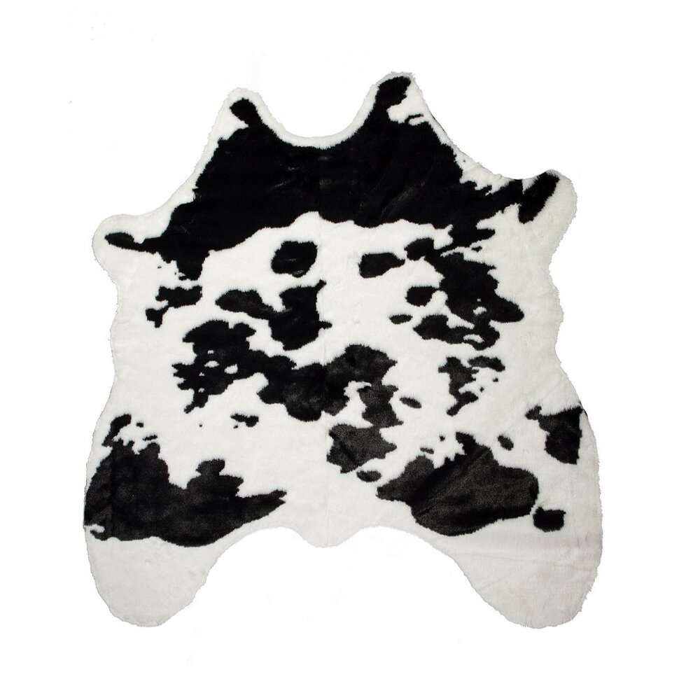 Luxe Home Decor Classic Faux Hide Rug | 1-Piece | black & white | 4.25'x'5